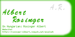 albert rosinger business card